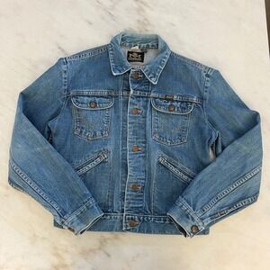 Vintage Maverick Blue Bell Denim Truckers Jean Jacket Womens Western Made in USA